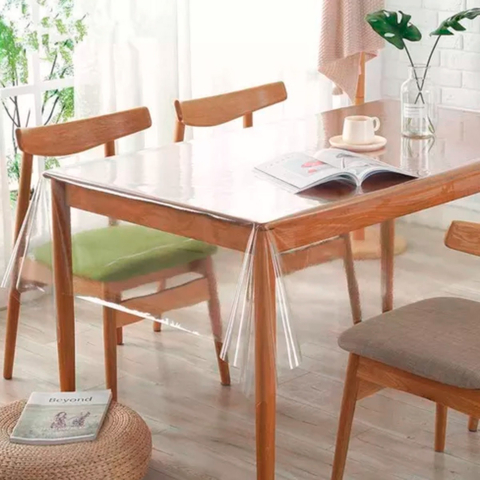 Toalha de Mesa Plástica PVC 1,40m x 1,40m – Transparente, Cristal, Impermeável e Durável - comprar online