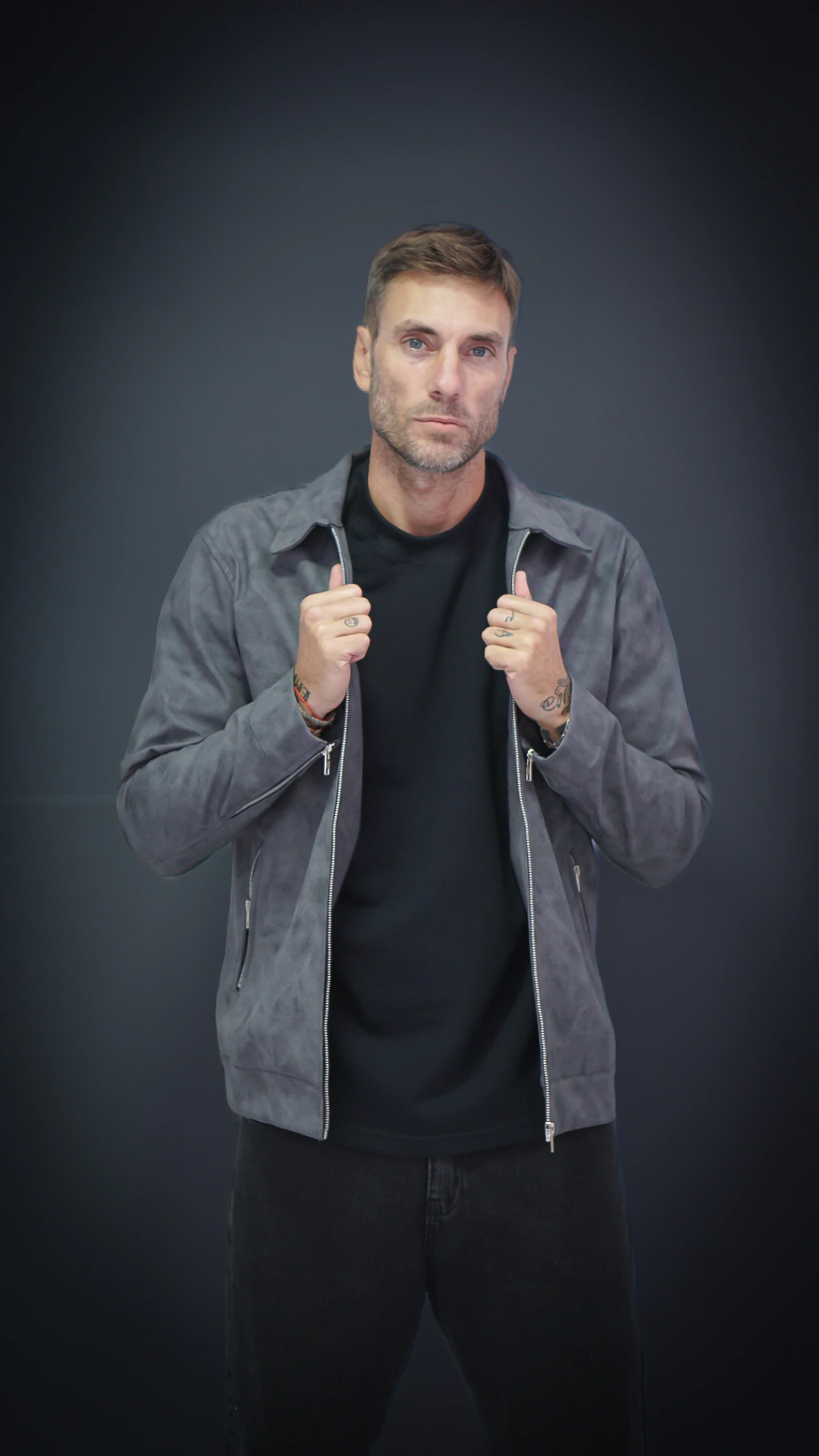CAMPERA CUERO VINTAGE CON CIERRES