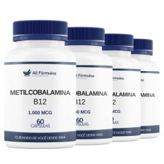 Vitamina B12 (Metilcobalamina) 1.000MCG - 60 cápsulas - All Fórmulas Farmácia de Manipulação