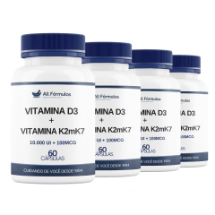 Vitamina D3 10.000ui + Vitamina K2mk7 100mcg - 60 Cápsulas - All Fórmulas Farmácia de Manipulação