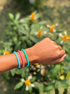 Pulseira Borrachinhas Turquesa - comprar online
