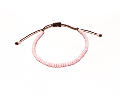 Pulseira miçangas candy rosa