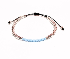 Pulseira bolinha cores azul claro