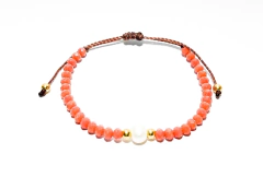 Pulseira perola gold goiaba