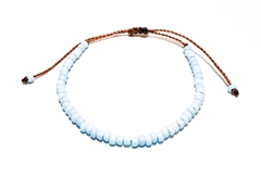 Pulseira miçangas candy azul