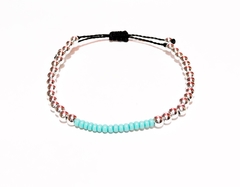 Pulseira bolinha cores turquesa