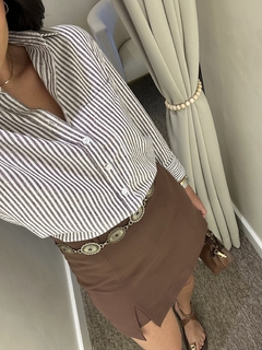 CAMISA LINHO LISTRADA - Trendy Store
