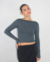 cropped hailey de manga comprida grafite - comprar online