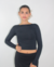 cropped hailey preto de manga comprida - comprar online