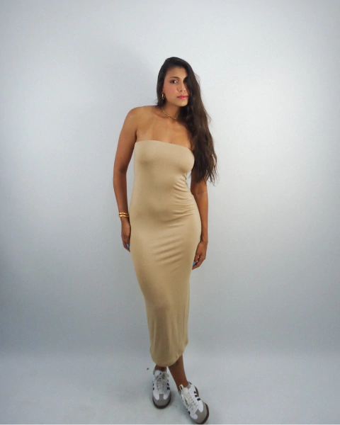 vestido jade areia