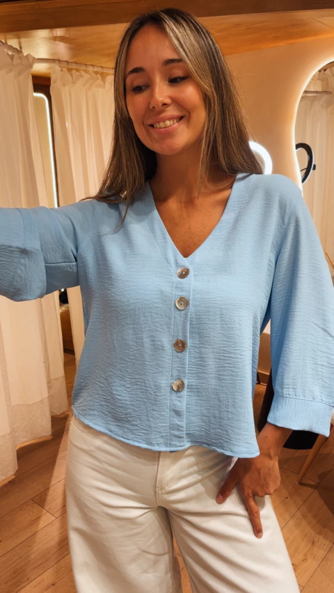 Camisa Niza (celeste)