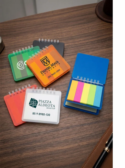 Kit 100 Blocos de Anotações Plástico