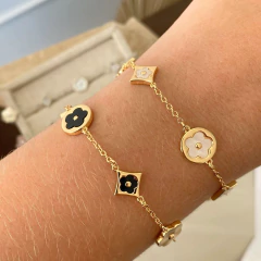 Pulseira Inspiração Louis Vuitton Dourada