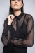 Camisa preta feminina transparente