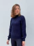 Blusa de tricot azul marinho trabalhada