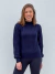 Blusa de tricot azul marinho trabalhada