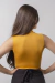 Body feminino liso gola alta mostarda