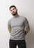 Camiseta golinha alta com fios de cashmere cinza unissex 