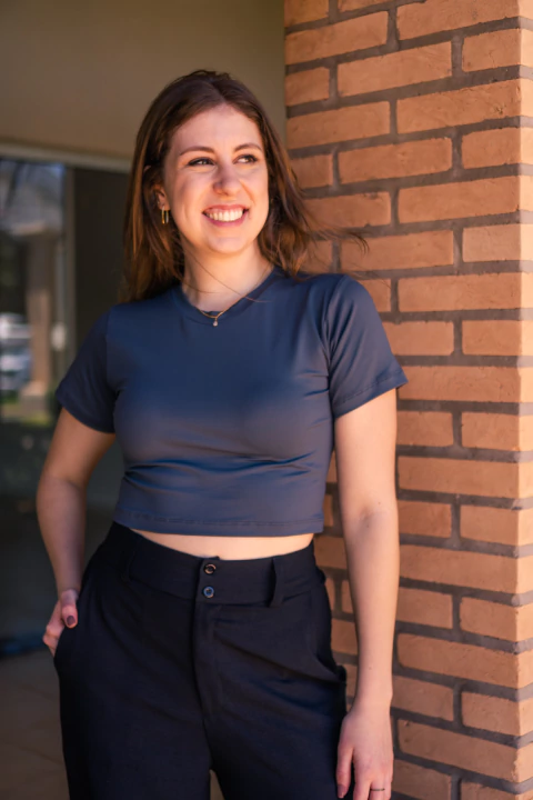 Cropped liso manga curta - comprar online