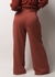 Calça wide leg cintura alta alfaiataria ferrugem
