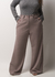Calça wide leg cintura alta alfaiataria cinza