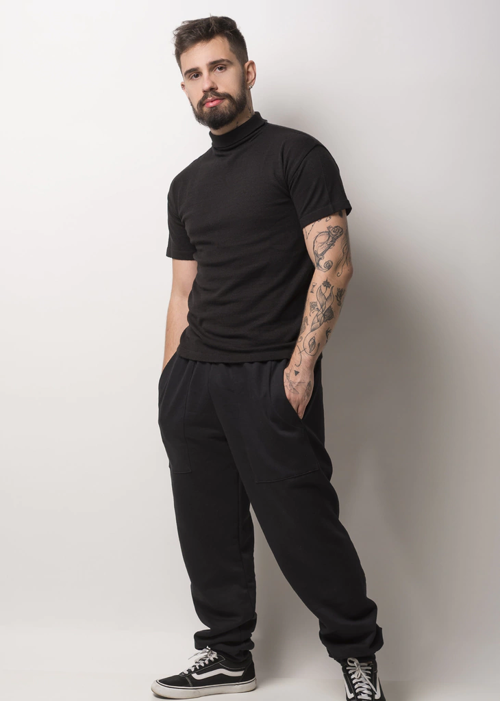 Calça moletom com prega