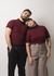 Camiseta golinha alta com fios de cashmere vinho unissex 