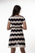 Vestido bicolor listrado off white e azul
