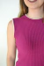 Blusa canelada duas cores sem mangas - Mari Telli