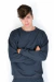 Blusa de moletom cinza mescla escuro com um bolso unissex