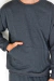 Blusa de moletom cinza mescla escuro com um bolso unissex