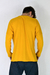 Blusa de moletinho mostarda com zíper lateral aparente e ombro deslocado