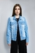 Jaqueta jeans oversized unissex lavagem média