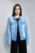 Jaqueta jeans oversized unissex lavagem média