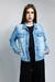 Jaqueta jeans oversized unissex lavagem média