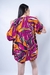 Kimono feminino estampado floral fúcsia