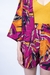Kimono feminino estampado floral fúcsia