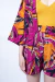 Kimono feminino estampado floral fúcsia