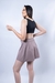 Body feminino preto com recortes e decote assimétrico