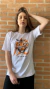 Camiseta branca unissex horóscopo chinês tigre