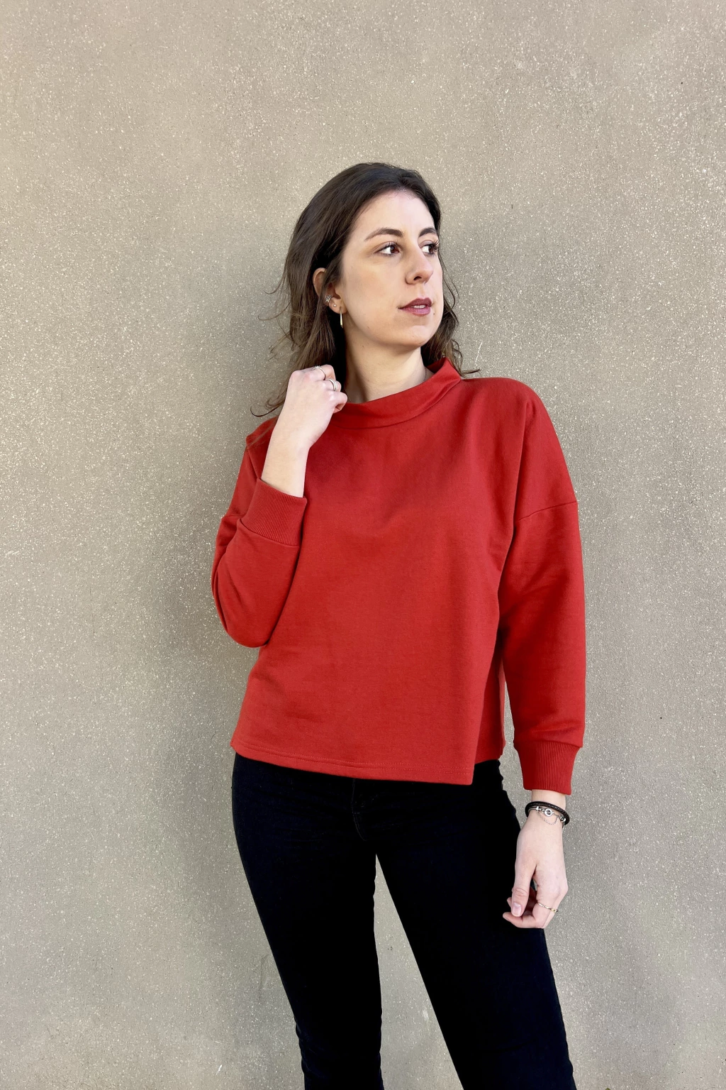 Blusa oversized moletinho terracota