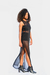 Vestido transparente preto com abertura lateral 