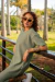 Vestido tricot túnica verde menta - loja online