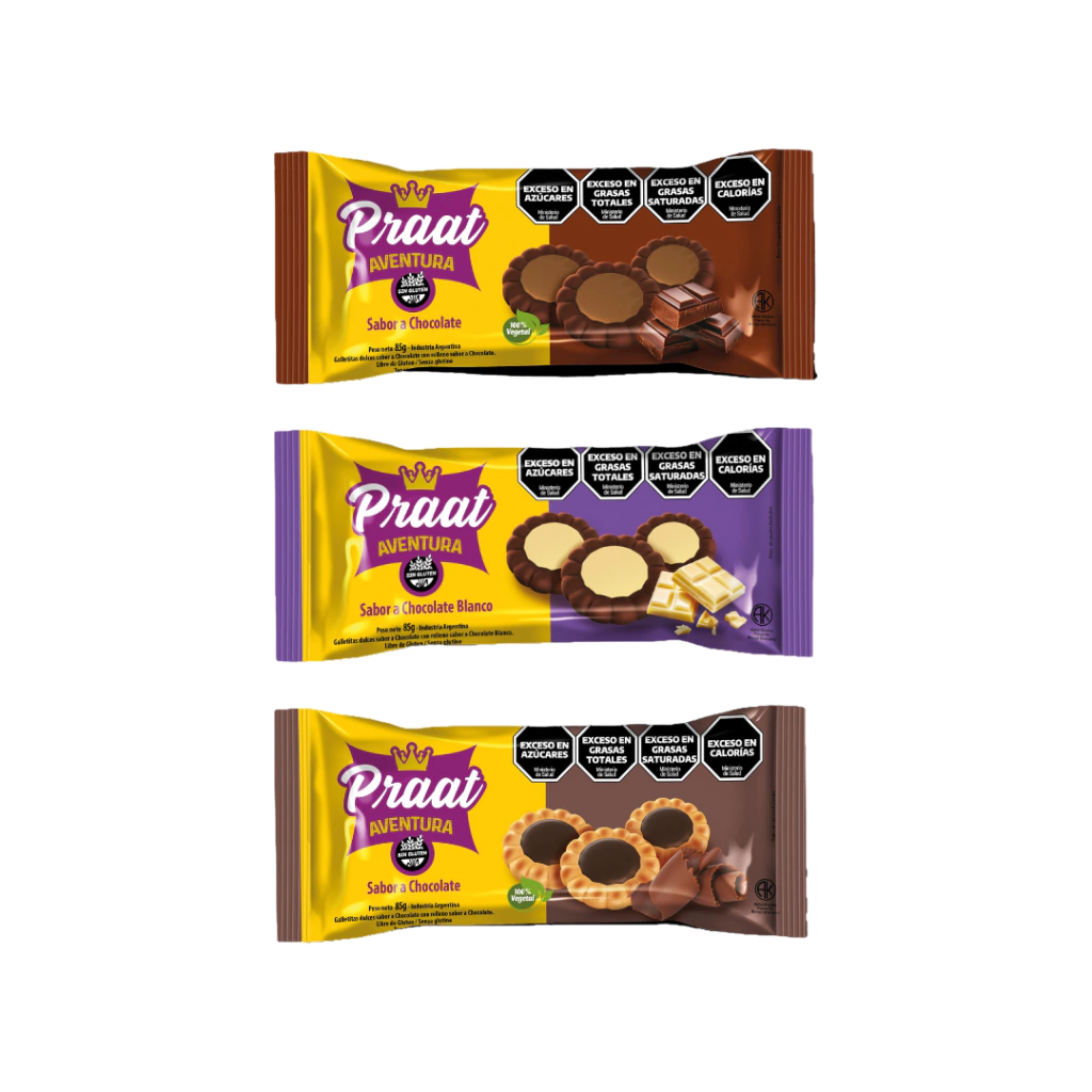 Combo x3 Galletitas Aventura Praat Sin gluten