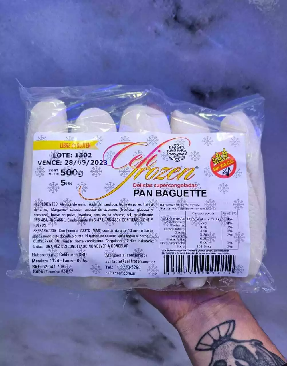 Pan baguette x5 (para cocinar)