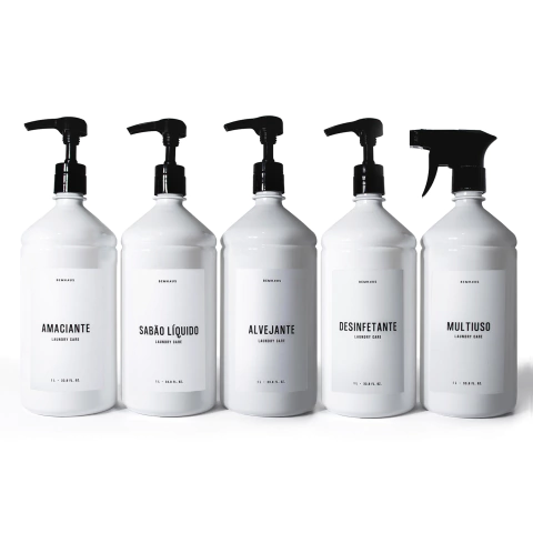 Kit 5 Frascos Lavanderia 1L