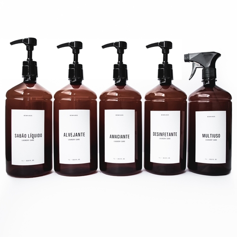 KIT 5 FRASCOS LAVANDERIA 1L