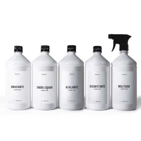 Kit 5 Frascos Lavanderia 1L