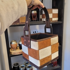 Matera Canasta Cuero c/Pelo - tienda online