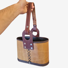 Matera canasta oval manija de cuero - comprar online
